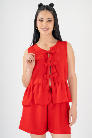 Conjunto de blusa sin mangas y short