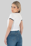 Blusa de manga corta con amarres delanteros
