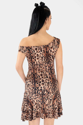 Vestido corto con escote columpio