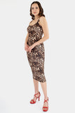 Vestido midi sin mangas animal print