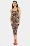Vestido midi sin mangas animal print
