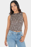 Playera sin mangas con estampado floral