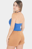 Playera halter con enresortado