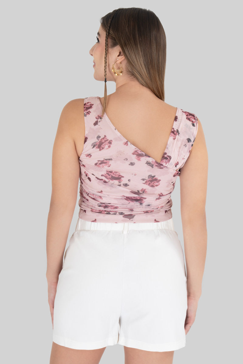 Blusa asimétrica floral