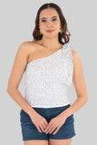 Blusa asimétrica con lunares