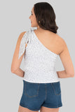 Blusa asimétrica con lunares
