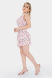 Conjunto de blusa y falda floral