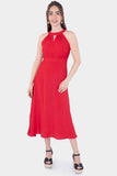 Vestido midi con escote halter