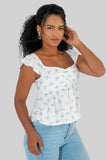 Blusa de manga corta con plisado