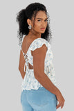 Blusa de manga corta con plisado