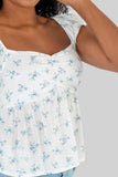 Blusa de manga corta con plisado