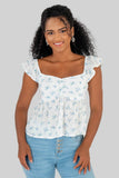 Blusa de manga corta con plisado
