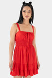 Vestido corto de tirantes con amarre
