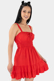 Vestido corto de tirantes con amarre