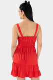 Vestido corto de tirantes con amarre