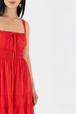 Vestido corto de tirantes con amarre