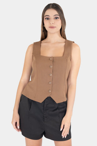 Blusa de escote cuadrado con botones