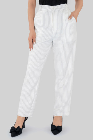 Pantalón recto con rayas