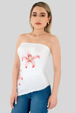 Blusa strapless asimétrica