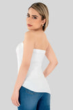 Blusa strapless asimétrica