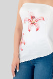 Blusa strapless asimétrica