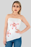 Blusa strapless asimétrica