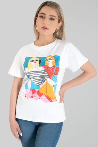 Playera de manga corta con estampado