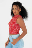 Playera sin mangas cuello alto