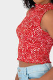 Playera sin mangas cuello alto