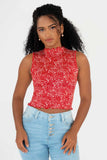 Playera sin mangas cuello alto