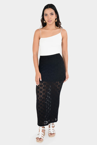 Falda maxi de encaje