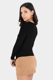 Blusa de manga larga asimétrica