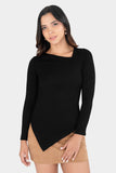 Blusa de manga larga asimétrica