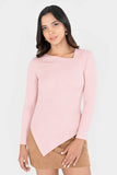 Blusa de manga larga asimétrica
