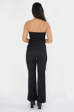 Conjunto de blusa strapless con legging