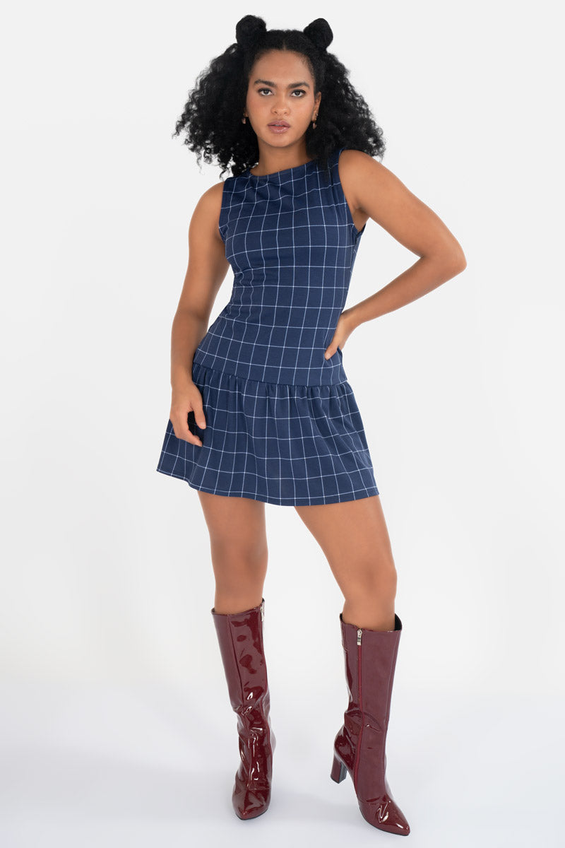 Vestido sin mangas a cuadros