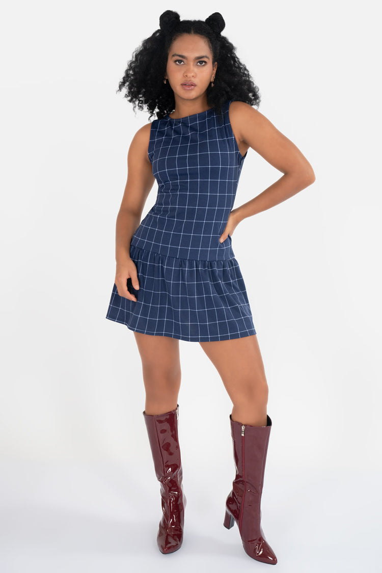 Vestido sin mangas a cuadros