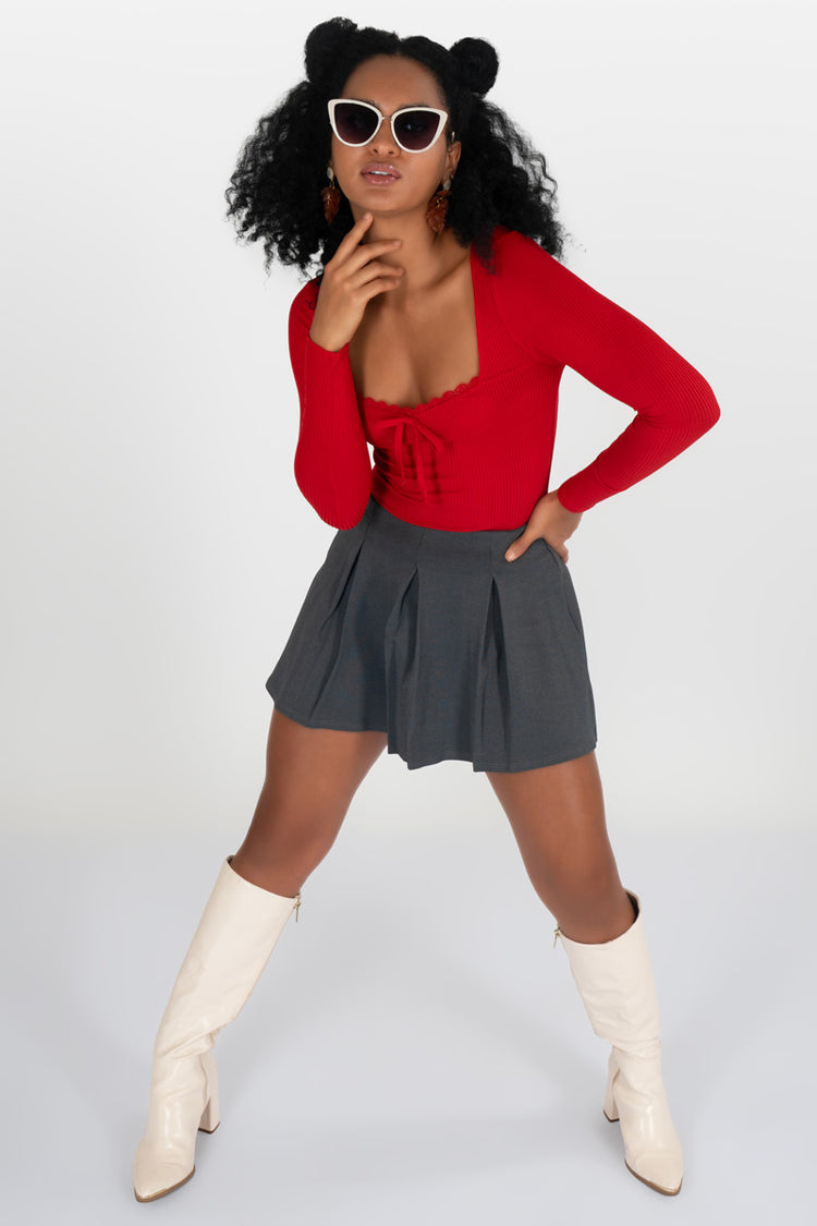 Falda tableada con short