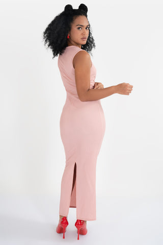 Vestido midi con escote cuadrado