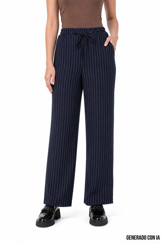 Pantalón ancho a rayas