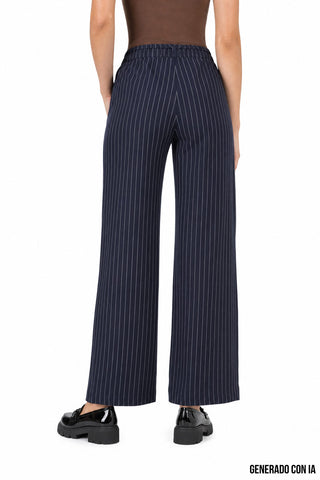 Pantalón ancho a rayas