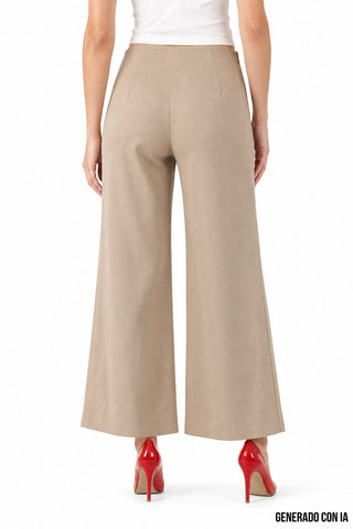 Pantalón ancho con pinzas y bolsas