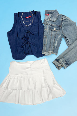 Blusa sin mangas con amarres
