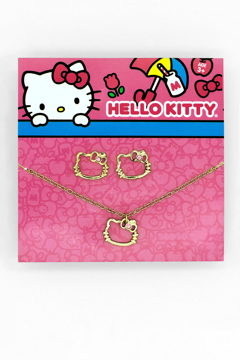 Set de Hello Kitty broquel y collar silueta cristal (6905916358698)