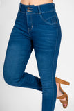 Jeans skinny tiro alto