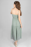 Vestido maxi enresortado con olanes (7054753923114)